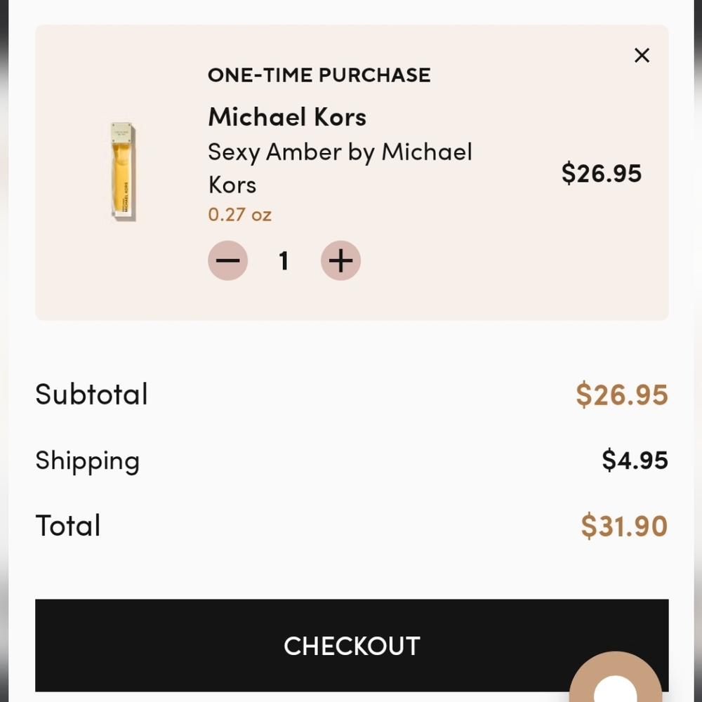 Michael Kors Sexy Amber ~ Scentbird 8ml Travel Size